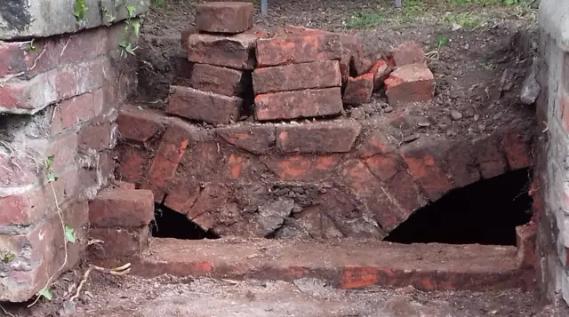 Vault behind church steps