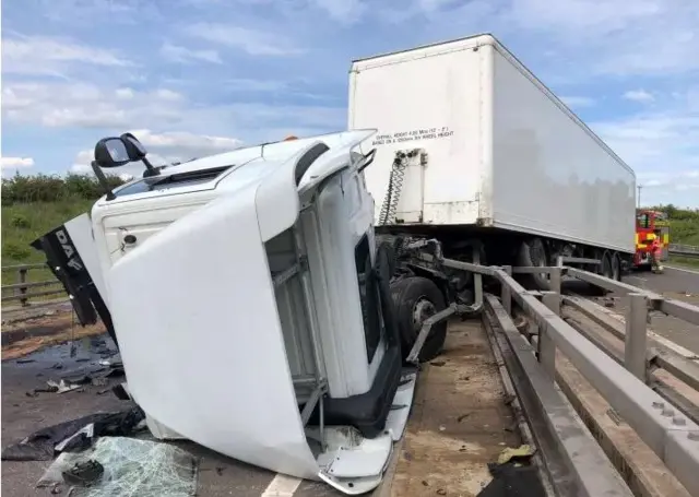 Crashed lorry