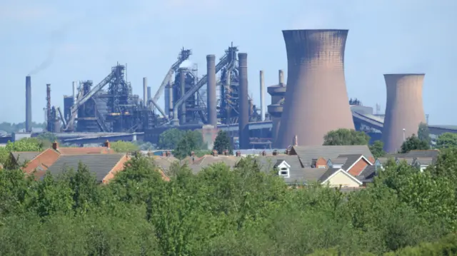 The steelworks plant in Scunthorpe