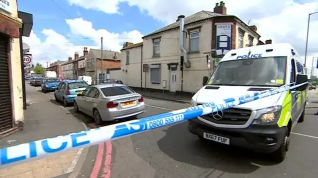 Police cordon on  Wolverhampton Road, Walsall