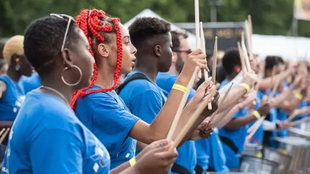 A drum group was part of the project