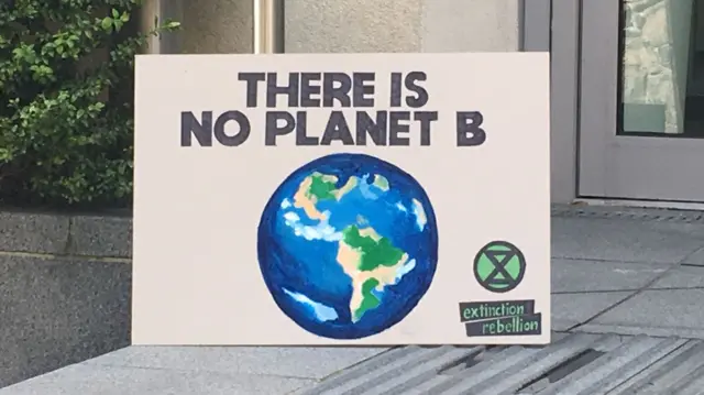 A protest sign saying "There is No Planet B"