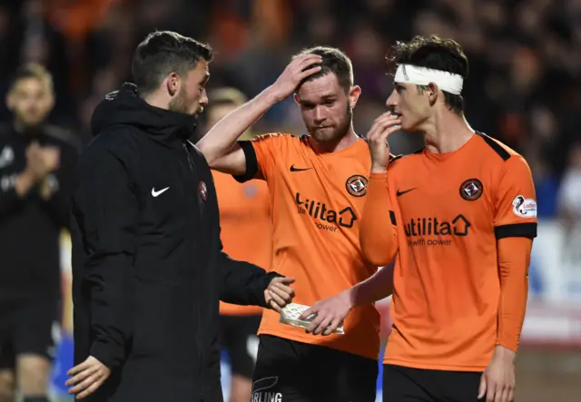 Dundee United players at full-time