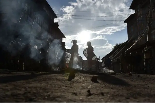 Security forces in Kashmir