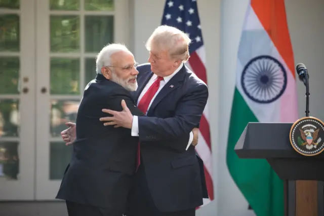 Indian Prime Minister Narendra Modi and US President Donald Trump.