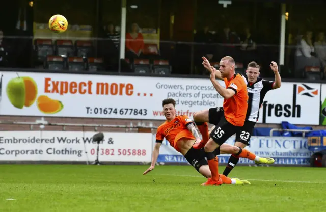 Kyle McAllister goes close for St Mirren