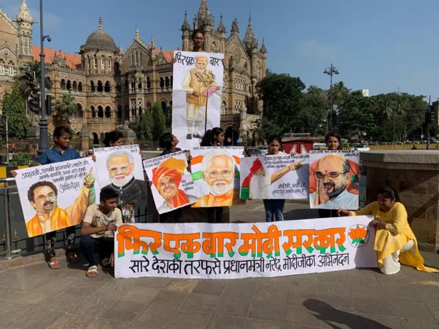 BJP supporters in Mumbai