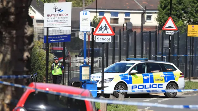 Police officers at Hartley Brook