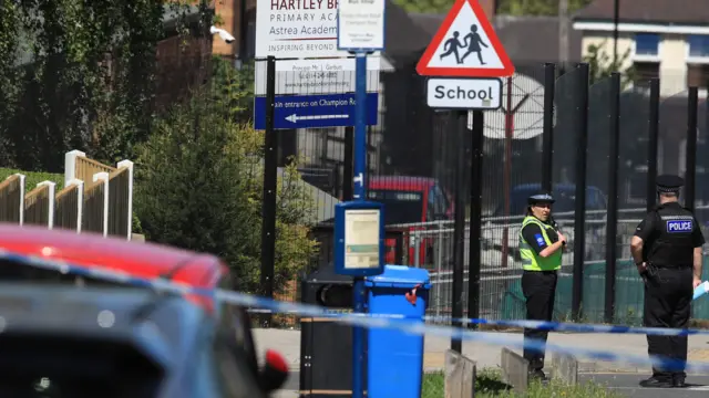 Police officers at the scene