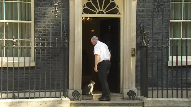 Larry the car outside no 10