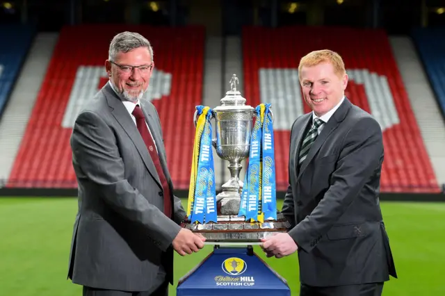 Hearts manager Craig Levein and Celtic counterpart Neil Lennon