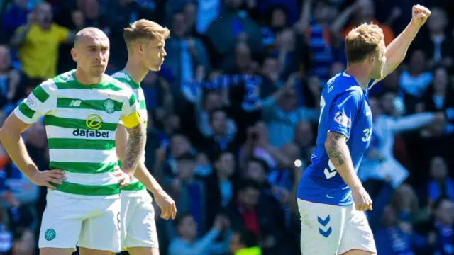 Rangers' Scott Arfield celebrates