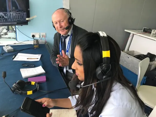 Vic Marks and Isa Guha on commentary duty