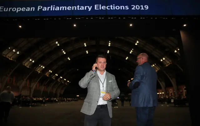 Tommy Robinson at the count