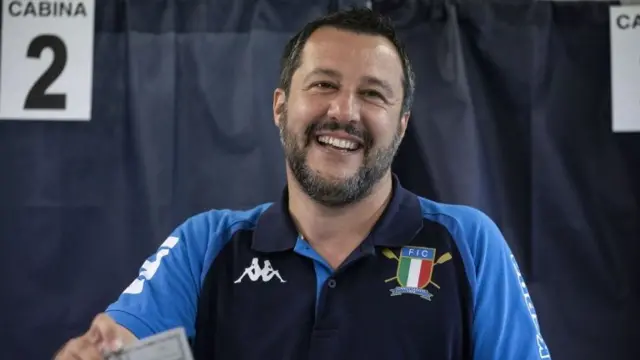 Matteo Salvini casts his vote