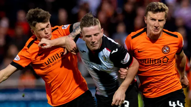 Dundee United's Jamie Robson and St Mirren's Kyle McAllister