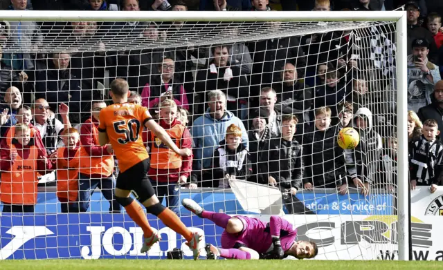 Vaclav Hladky saves from Peter Pawlett