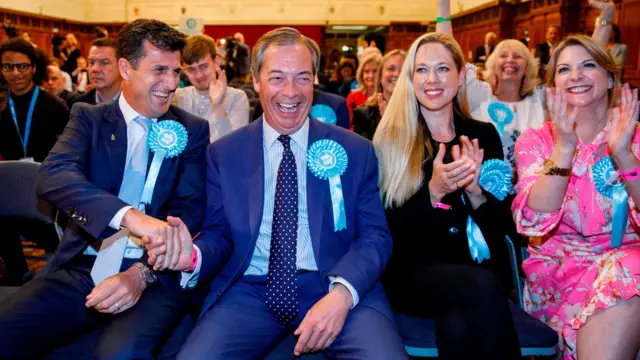 Nigel Farage celebrates