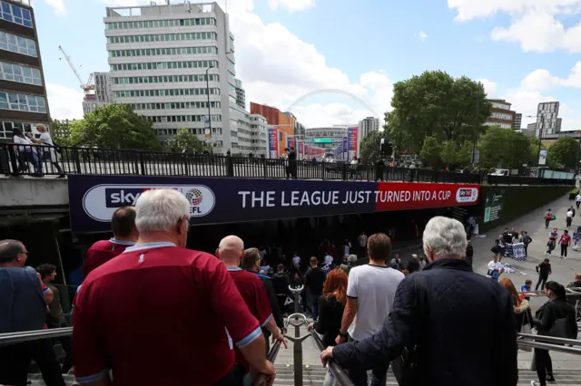 Fans on Wembley Way