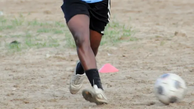 Gabonese woman playing football