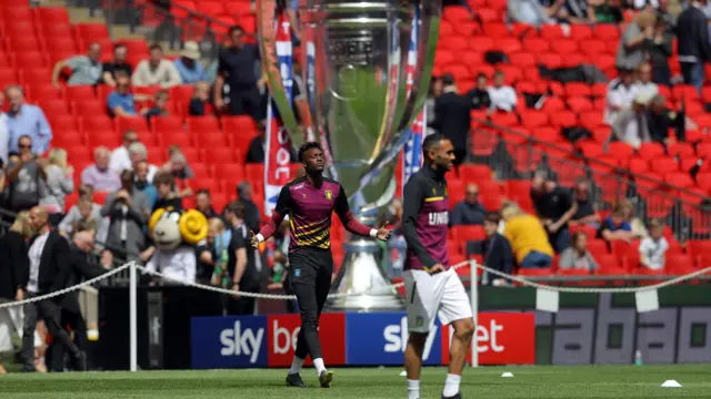 Aston Villa warm up