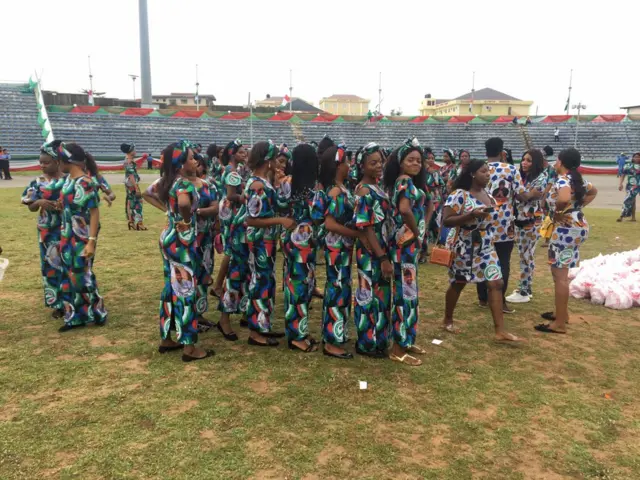 Preparations at Liberty Stadium, Ibadan, Oyo state for the swearing in of governor-elect Engre Seyi Makinde