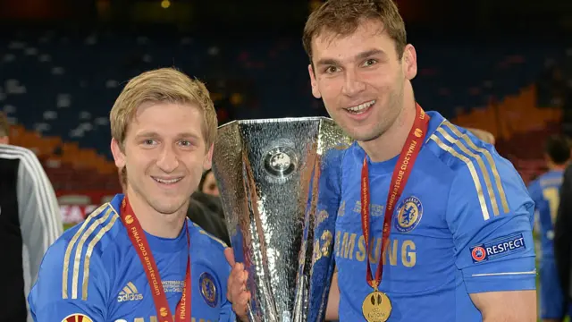 Chelsea's Marko Marin and Branislav Ivanovic