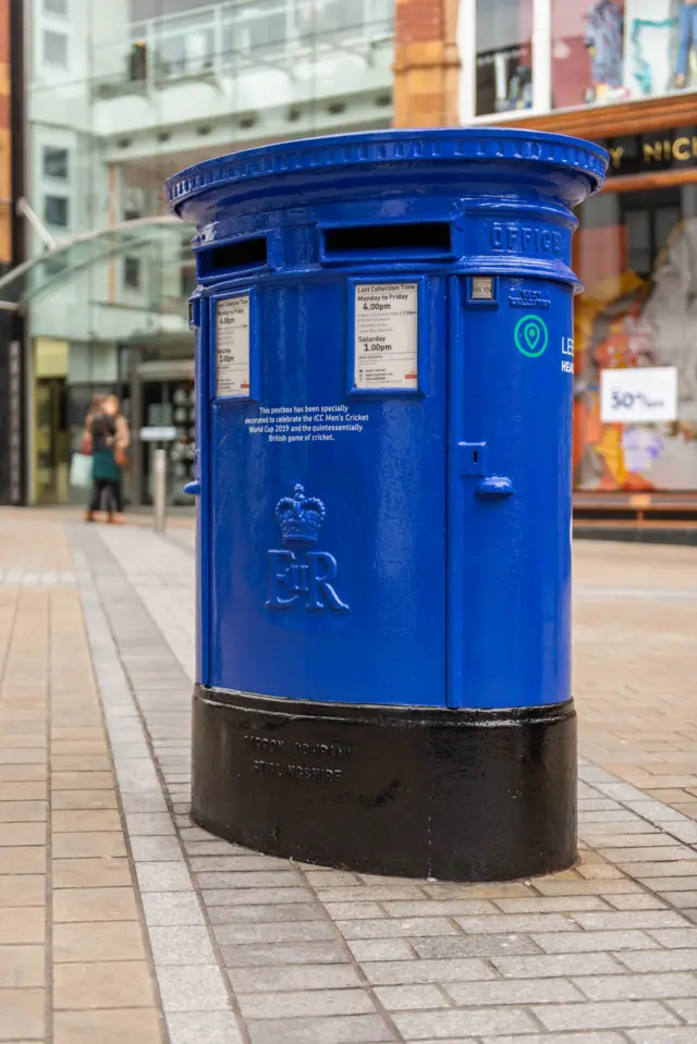 Blue post box