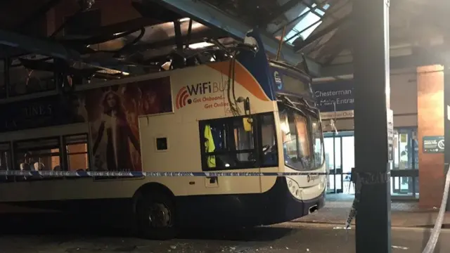 The bus with its top cut off