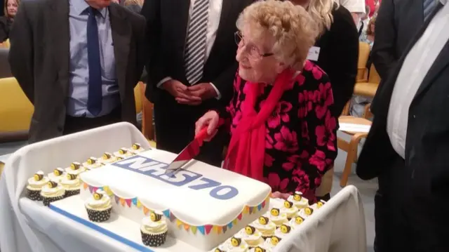 Jean Bishop at the opening of the centre