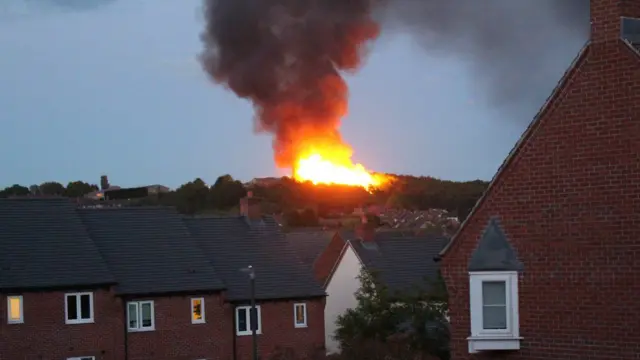 Large fire in Church Gresley