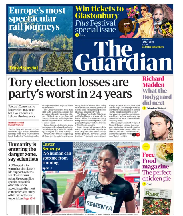 The Guardian front page