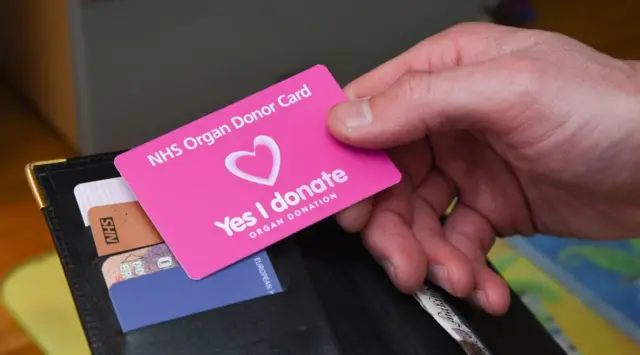 NHS organ donor card