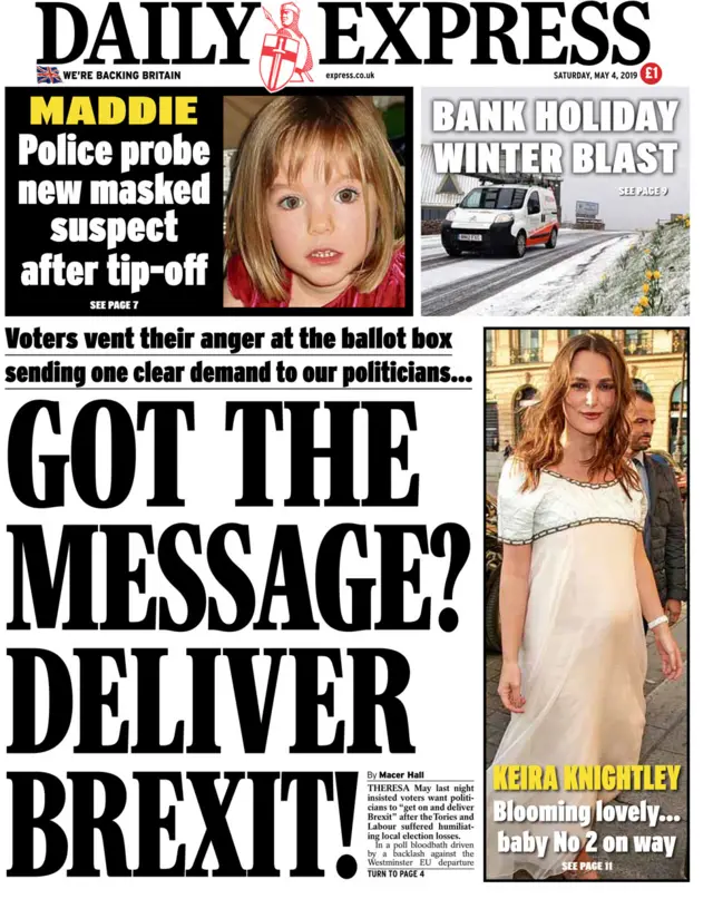 Daily Express front page