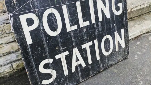 Polling station sign