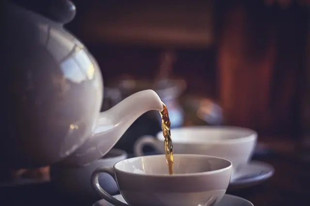 teapot and cup of tea