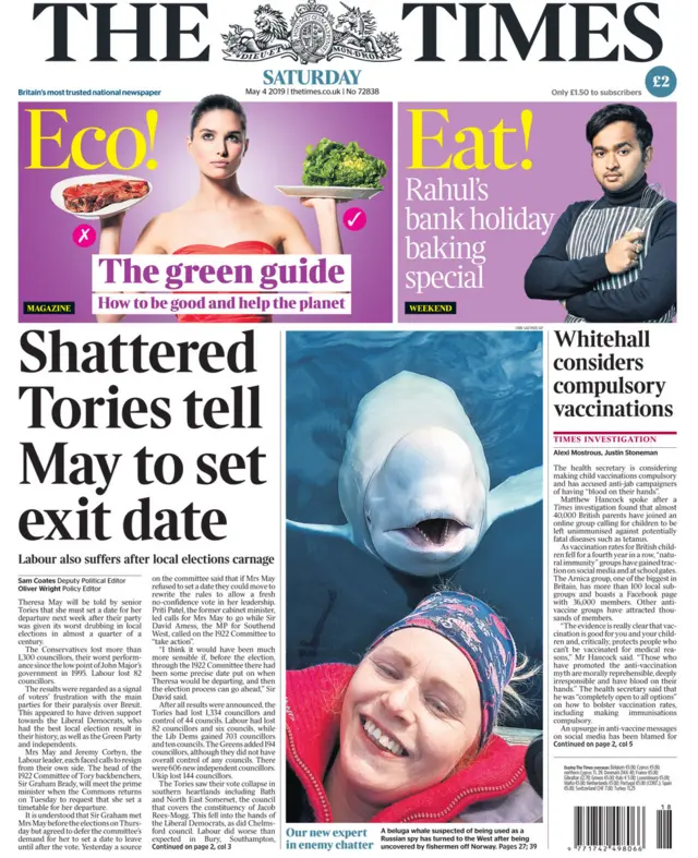 The Times front page