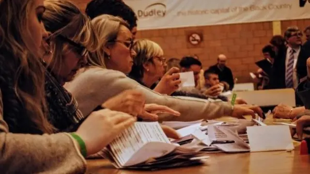 Votes being counted in Dudley