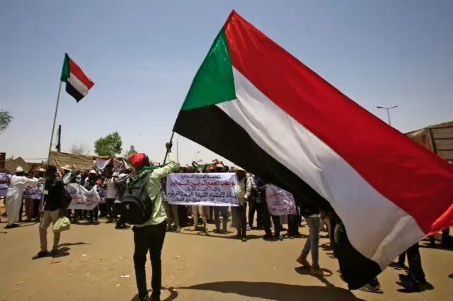 Protesters in Sudan