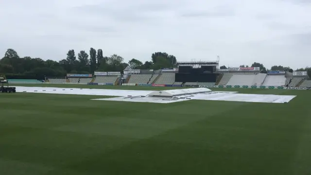 Covers on the field at New Road