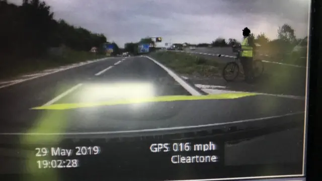 The cyclist on the M1