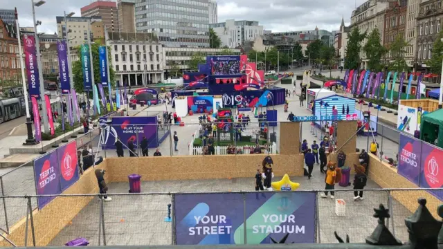 Cricket fan zone in Nottingham