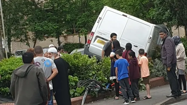 Van crash in Leicester