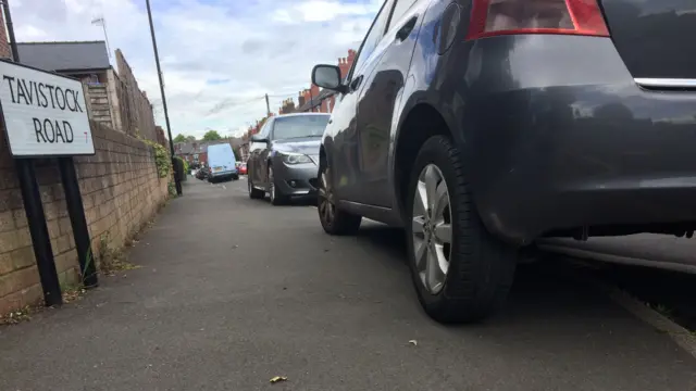 Parking on a pavement