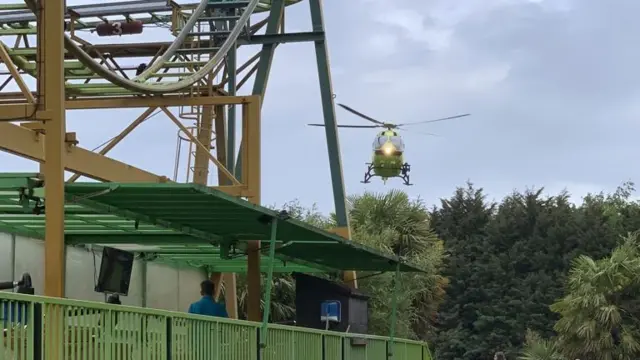 Air ambulance at the theme park