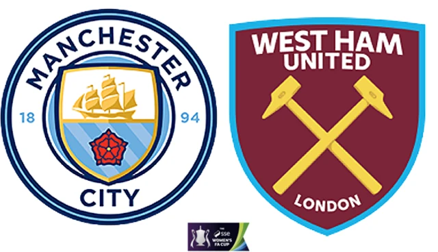 Man City and West Ham's badges