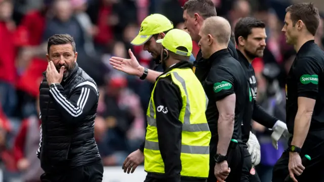 Derek McInnes was sent off at Hampden