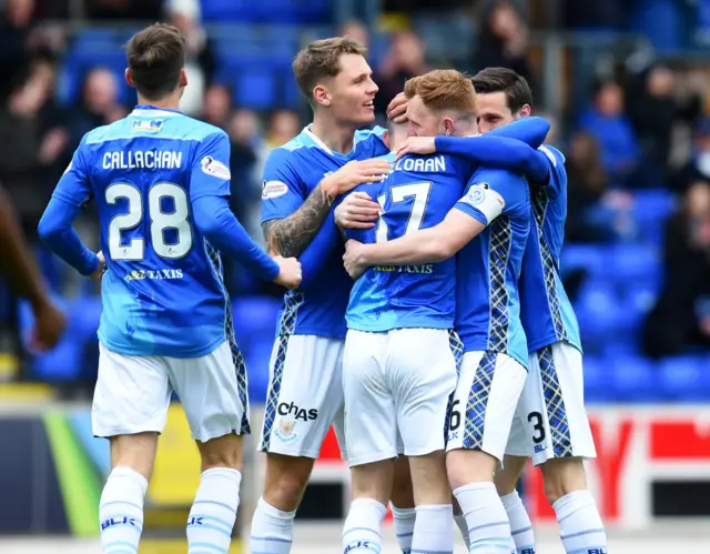 St Johnstone players celebrate