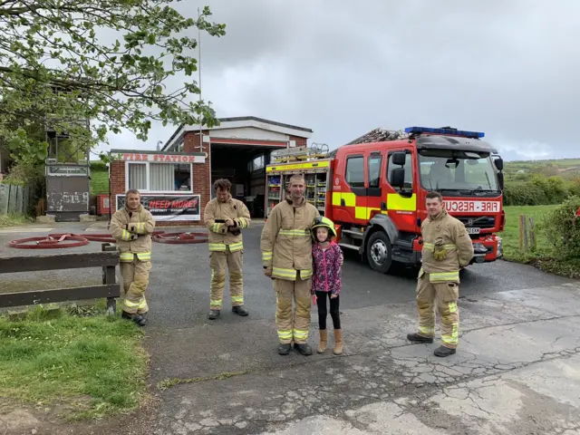 Fire fighters in Robin Hoods Bay