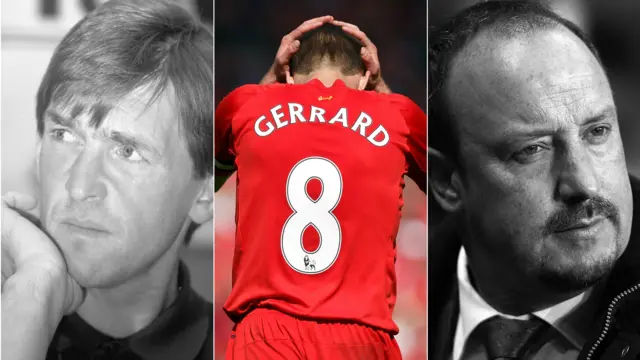 Kenny Dalglish, Steven Gerrard and Rafael Benitez